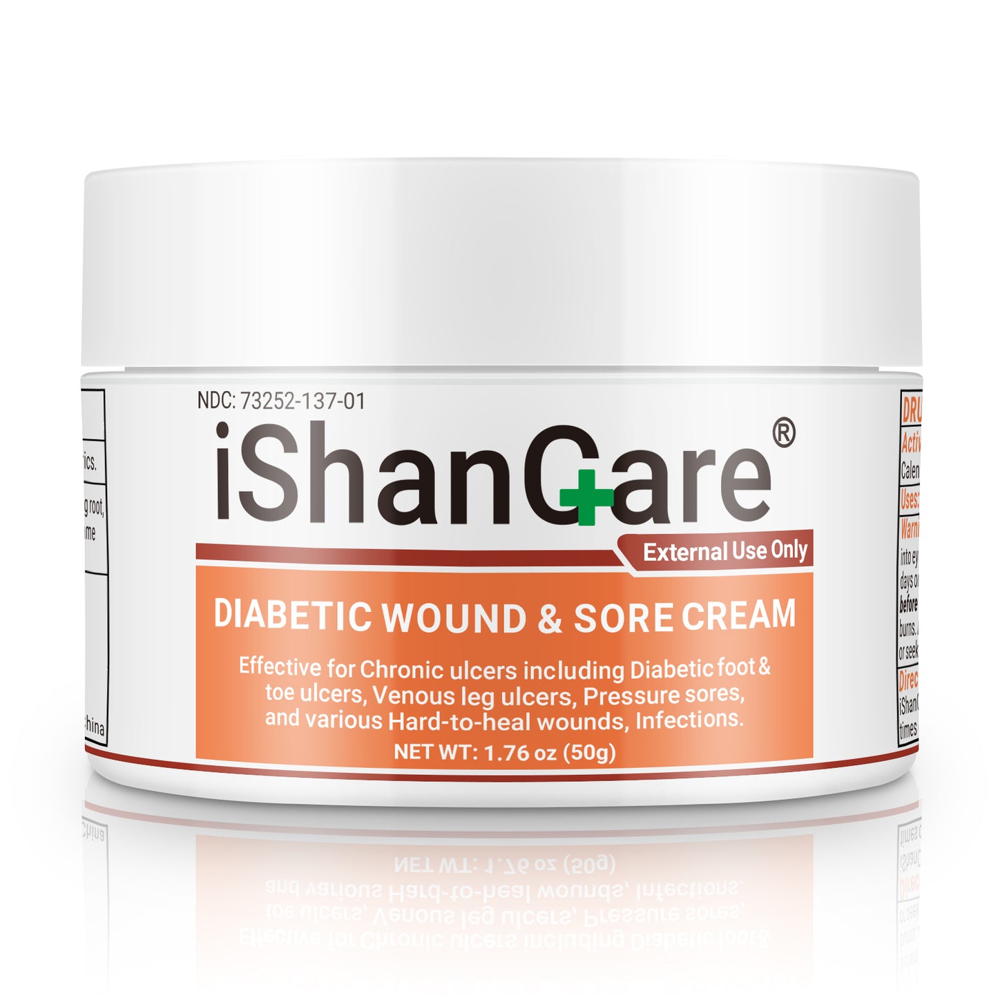 iShanCare® Diabetic Wound Ulcer Cream - First Aid Healing Ointment, Natural Protective Ointment for Leg & Foot Ulcers, Venous Ulcers, Bed Sores, Pressure Sores and Septic Wounds