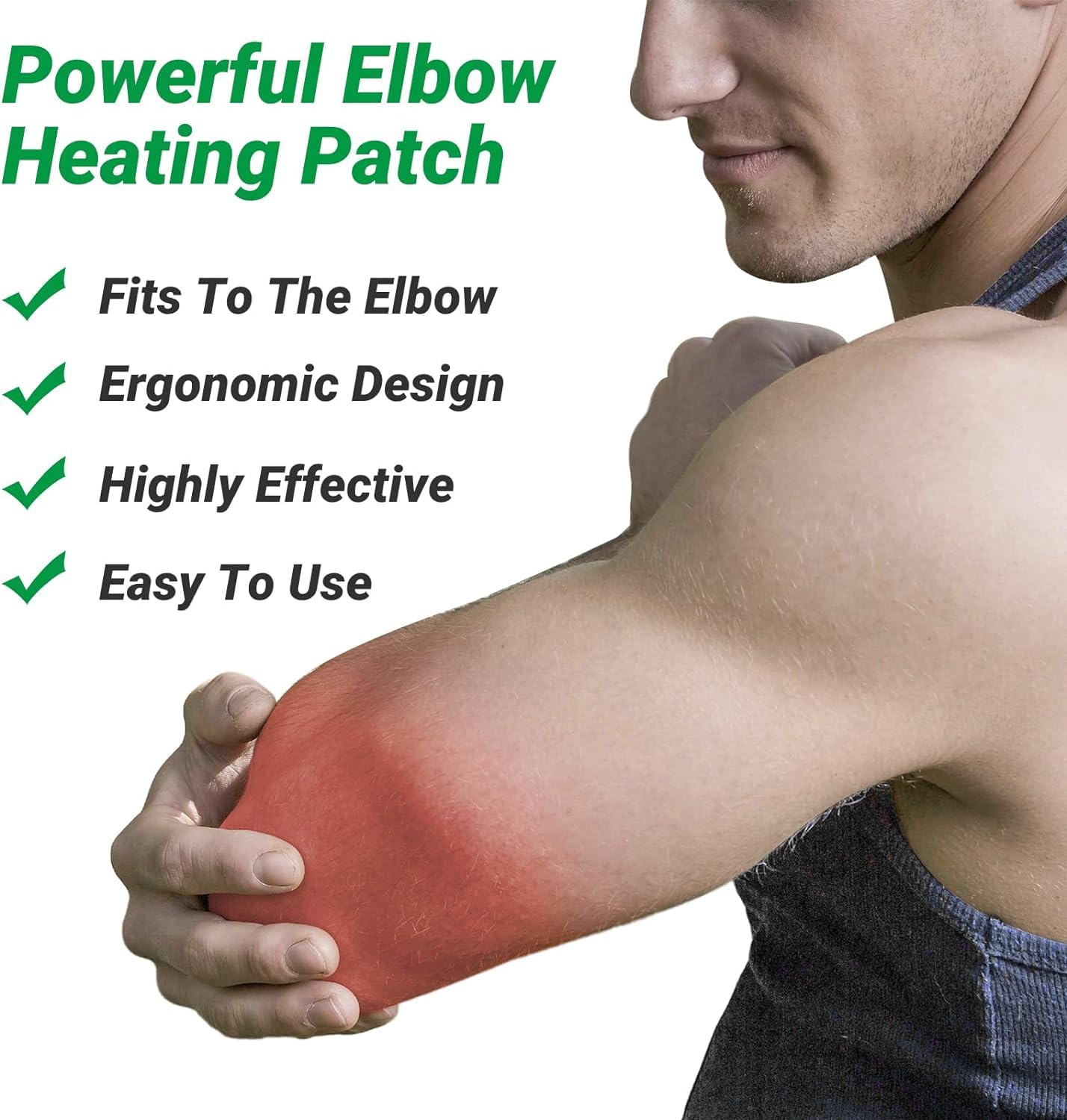 ishancare Elbow Pain Patches, 24 Count Extra Strength Heat Patches, 8 Hour Long Lasting Deep Hot Soothing of Joint Soreness for Knee, Elbow, Back, Neck, Shoulder with Natural Warming Herbal Plaster