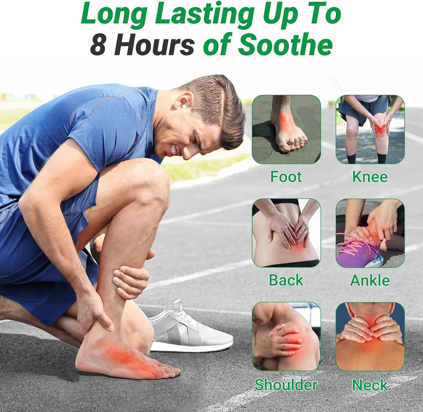 ishancare Foot Pain Patches, 24 Count Long Lasting Heat Patches, 8 Hour Maximum Strength Deep Hot Soothing of Joint Soreness for Knee, Foot, Back, Neck, Shoulder with Natural Warming Herbal Plaster