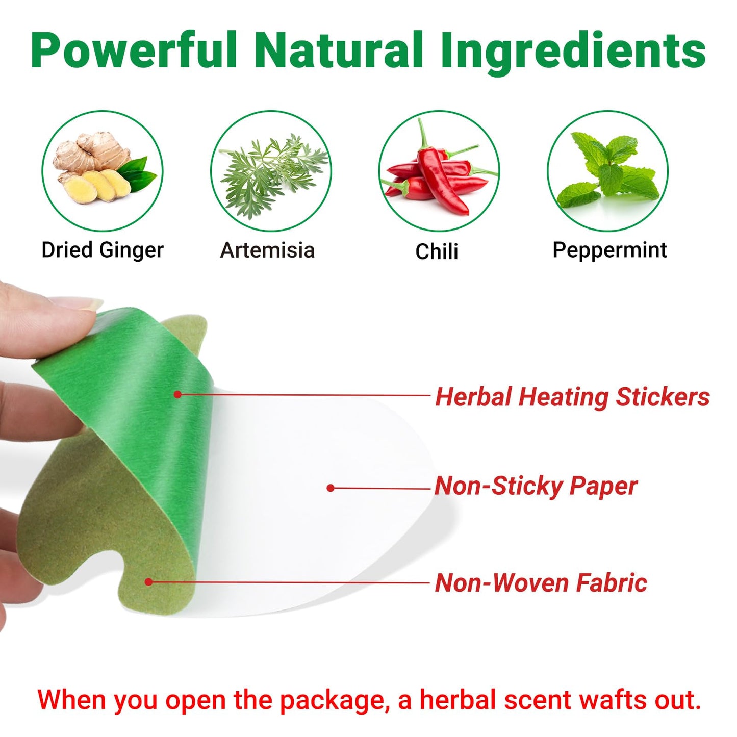 ishancare Knee Patches - 24 Count Warming Herbal Plaster Maximum Strength Heat Patches, 8 Hours Deep Heating Extra Strength Joint Soreness Soothing Patch for Knees, Back, Neck, Shoulder