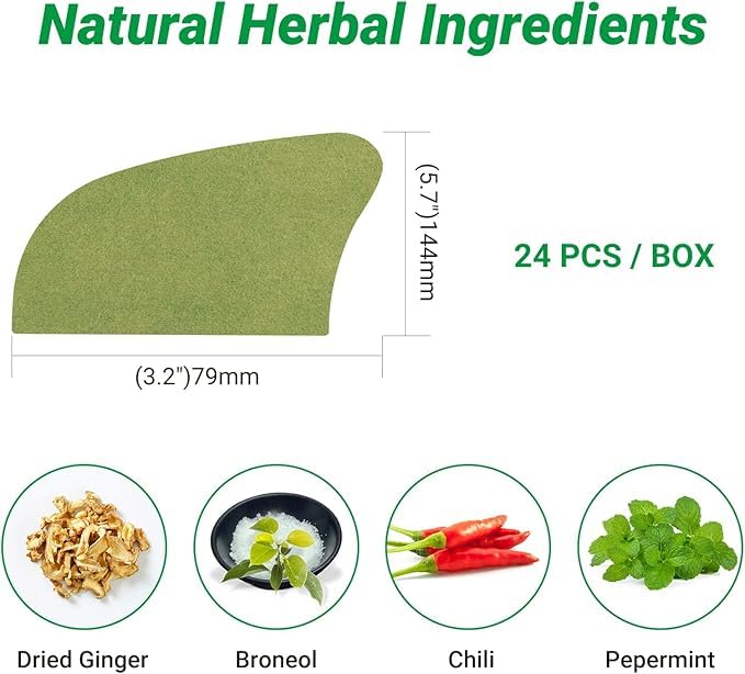 ishancare Foot Pain Patches, 24 Count Long Lasting Heat Patches, 8 Hour Maximum Strength Deep Hot Soothing of Joint Soreness for Knee, Foot, Back, Neck, Shoulder with Natural Warming Herbal Plaster