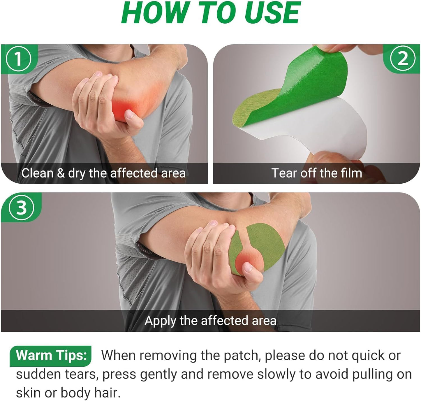 ishancare Elbow Pain Patches, 24 Count Extra Strength Heat Patches, 8 Hour Long Lasting Deep Hot Soothing of Joint Soreness for Knee, Elbow, Back, Neck, Shoulder with Natural Warming Herbal Plaster