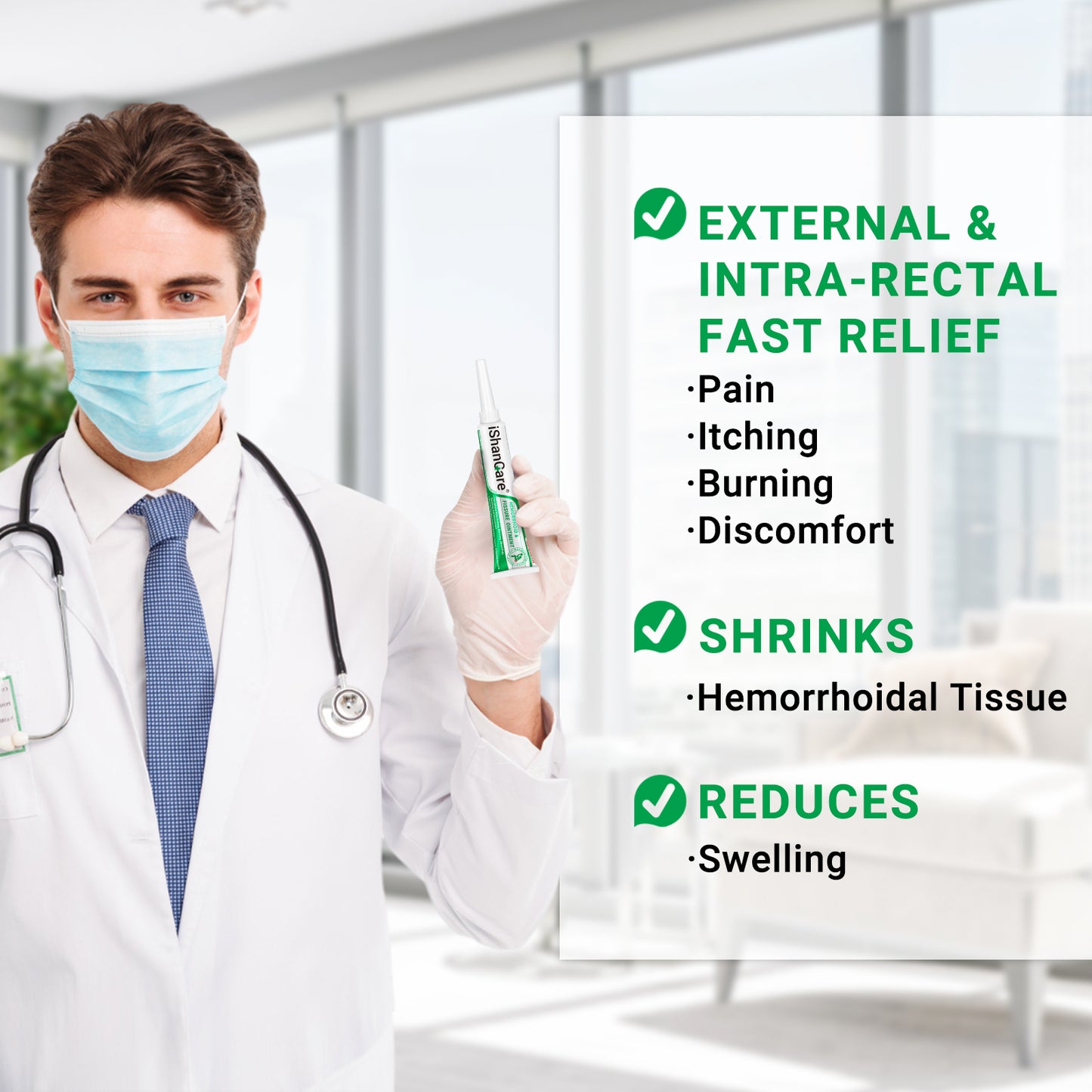 Hemorrhoid Cream, Hemorrhoid & Fissure Treatment Ointment Extra Strength, Relief Anal Pain, Itching, Bleeding, Swelling, Discomfort, Natural Herbs Fast Acting Ingredients, Contains Vitamin E