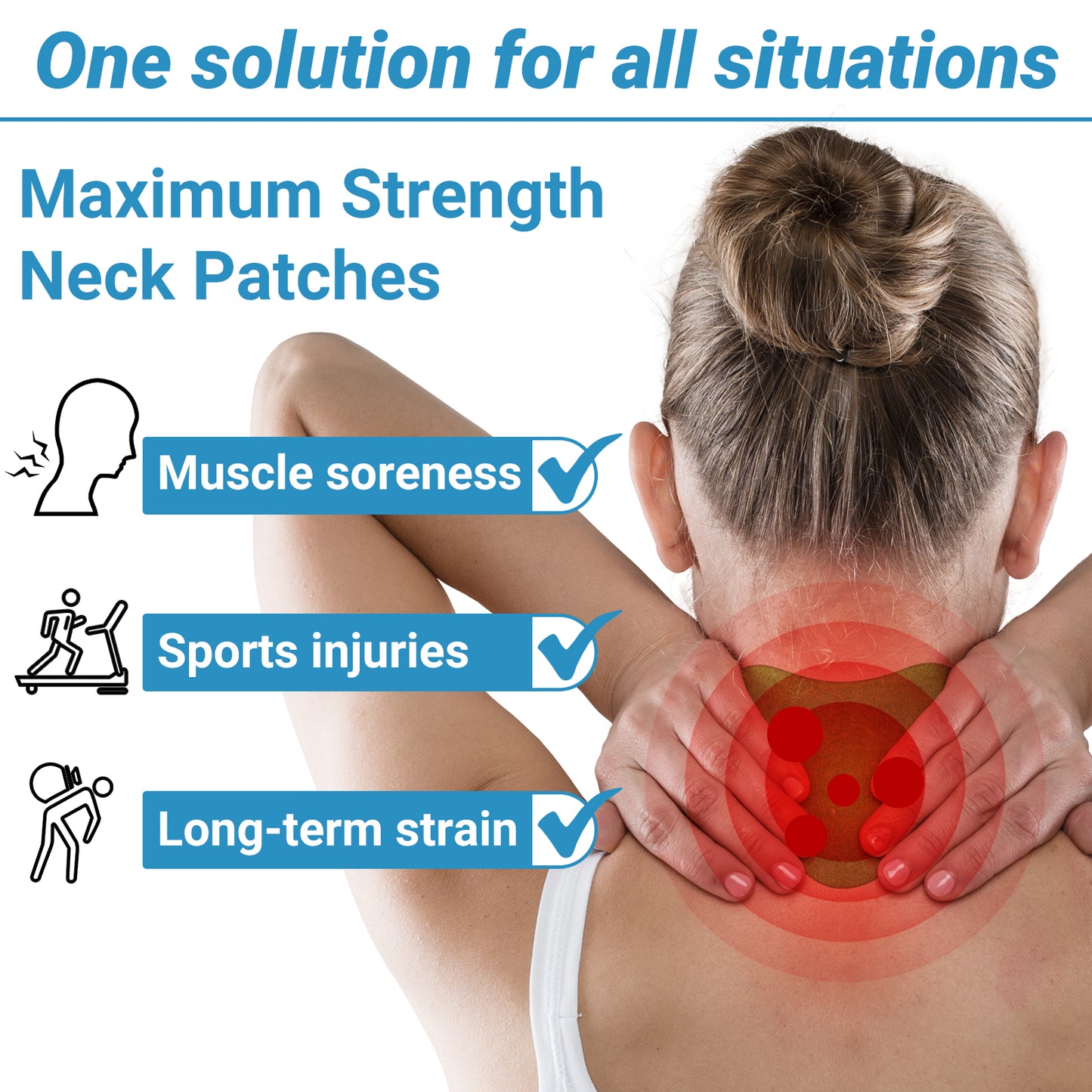 iShanCare Pflaster zur Linderung von Nackenschmerzen, 16 Stück einzeln verpackt, natürliches Kräuter-Wärmepflaster, 8 Stunden tiefe Wärmelinderung für Nacken, Rücken, Knie, Schulter