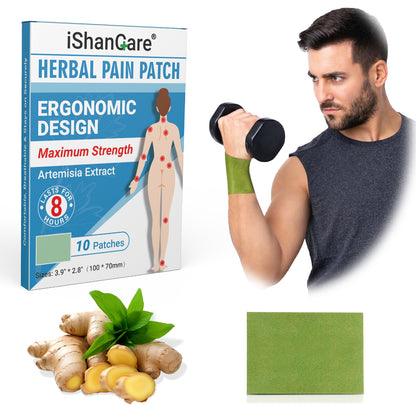 ishancare Pain Patches, 10 Count Single Individually Packaged Heat Patches, 8 Hour Maximum Strength Joint Hot Patches, Fast Acting Natural Herbal Soothing for Knee, Back, Neck, Shoulder