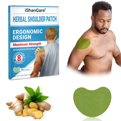 iShanCare Schulter-Schmerzlinderungspflaster, 16 Stück einzeln verpackt, natürliches Kräuter-Wärmepflaster, 8 Stunden tiefe Wärmelinderung für Schultern, Knie, Rücken, Nacken