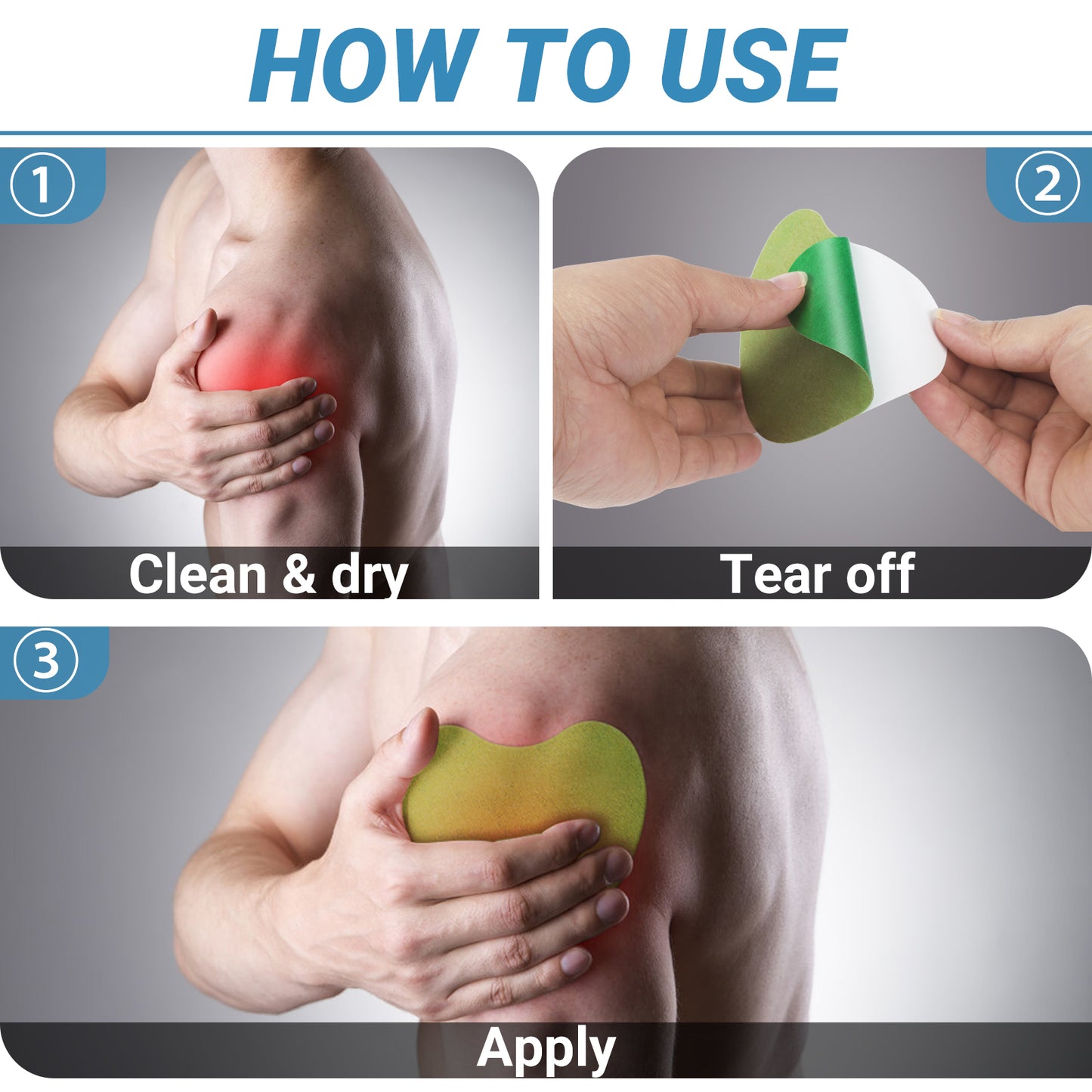 iShanCare Schulter-Schmerzlinderungspflaster, 16 Stück einzeln verpackt, natürliches Kräuter-Wärmepflaster, 8 Stunden tiefe Wärmelinderung für Schultern, Knie, Rücken, Nacken