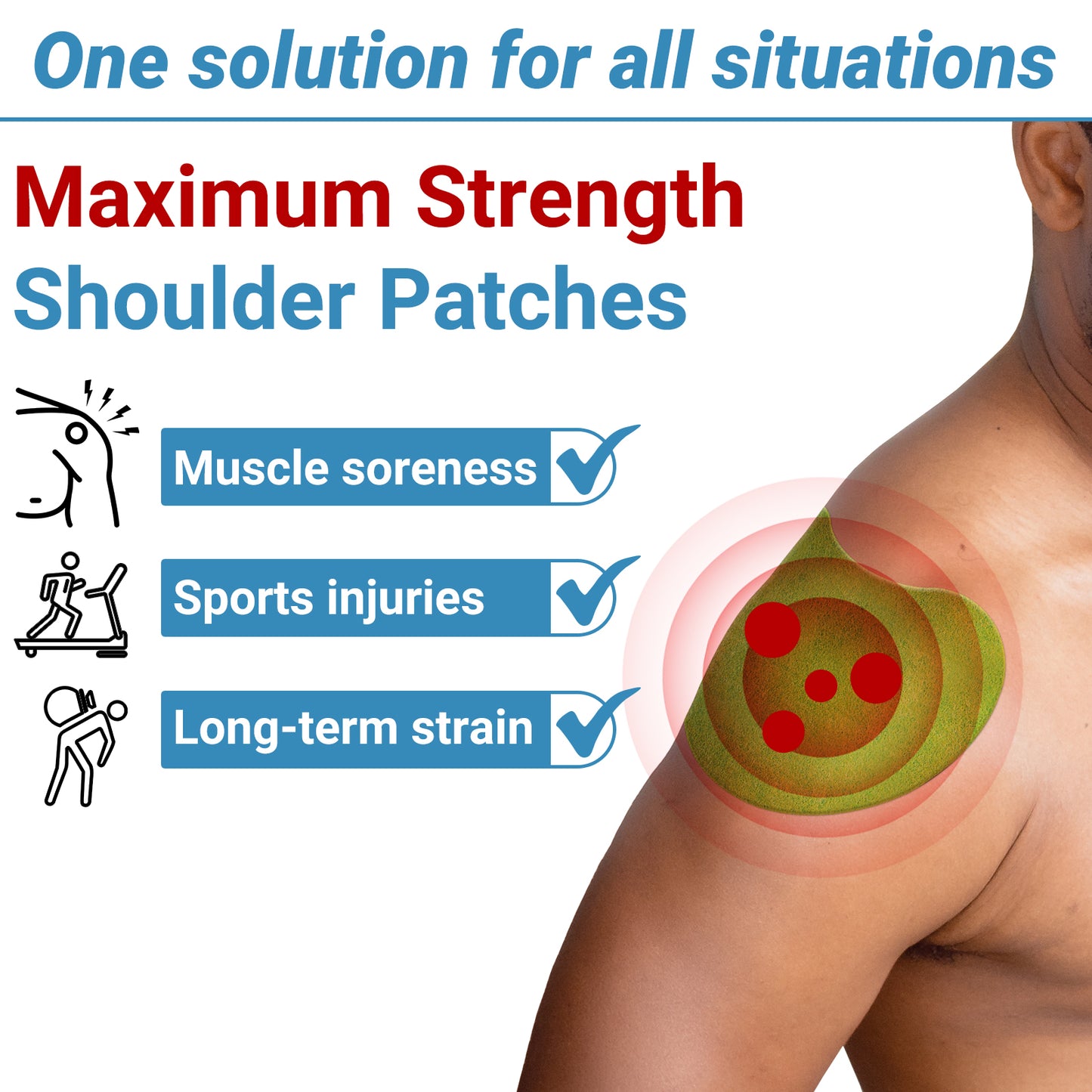 iShanCare Schulter-Schmerzlinderungspflaster, 16 Stück einzeln verpackt, natürliches Kräuter-Wärmepflaster, 8 Stunden tiefe Wärmelinderung für Schultern, Knie, Rücken, Nacken